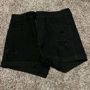 Size 26 black Hollister ripped shorts